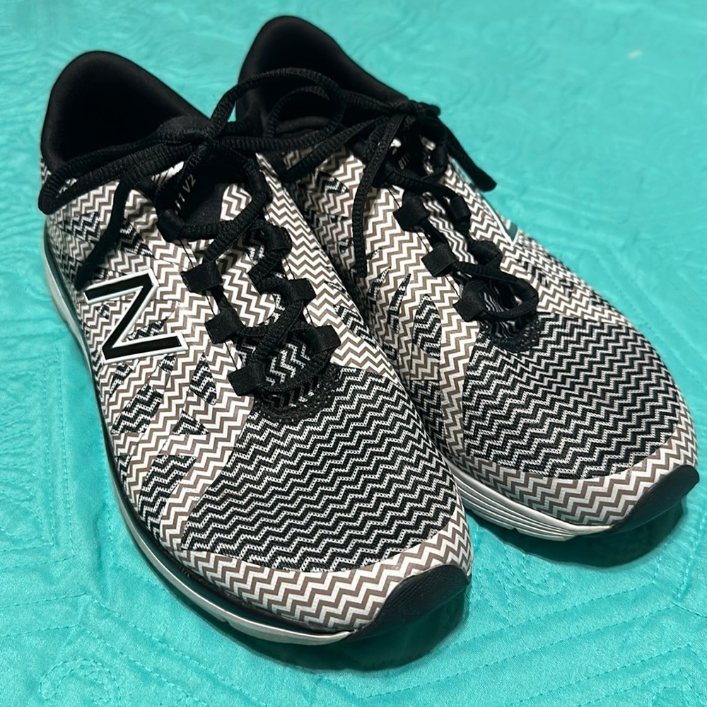 New Balance Chevron Stripe Shoes, Size 8